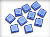 Set of 10 single replacement keys, blue