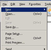 Windows menu open with choices underlined