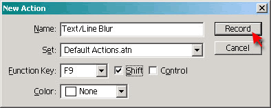 Name the action in the New Action Window