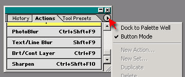Find Button Mode in the Actions Palette