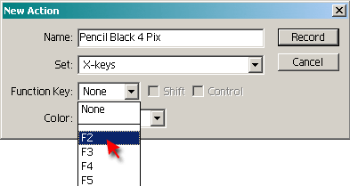 Naming and choosing a shortcut key for an action