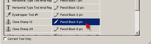 Select your tool in the Tool Preset Picker