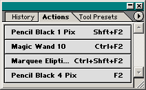 Actions displayed in Button Mode