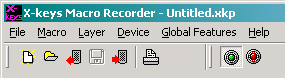 X-keys Macro Recorder menu bar