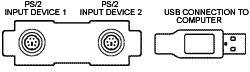 Two PS2 inputs, one USB output